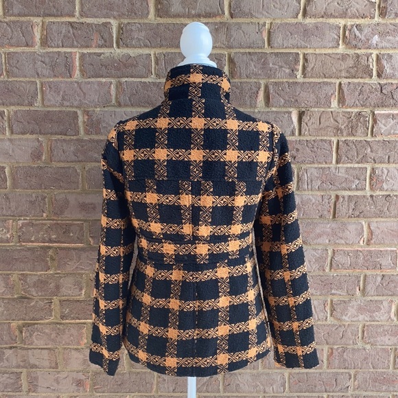 Jack Yellow/Black Plaid ButtonUp Jacket Lined Coat - Picture 4 of 6